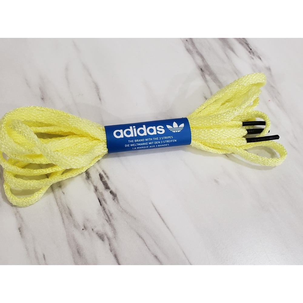 Authentic Premium Adidas Shoe Laces Yellow Flat‎ Black Tips